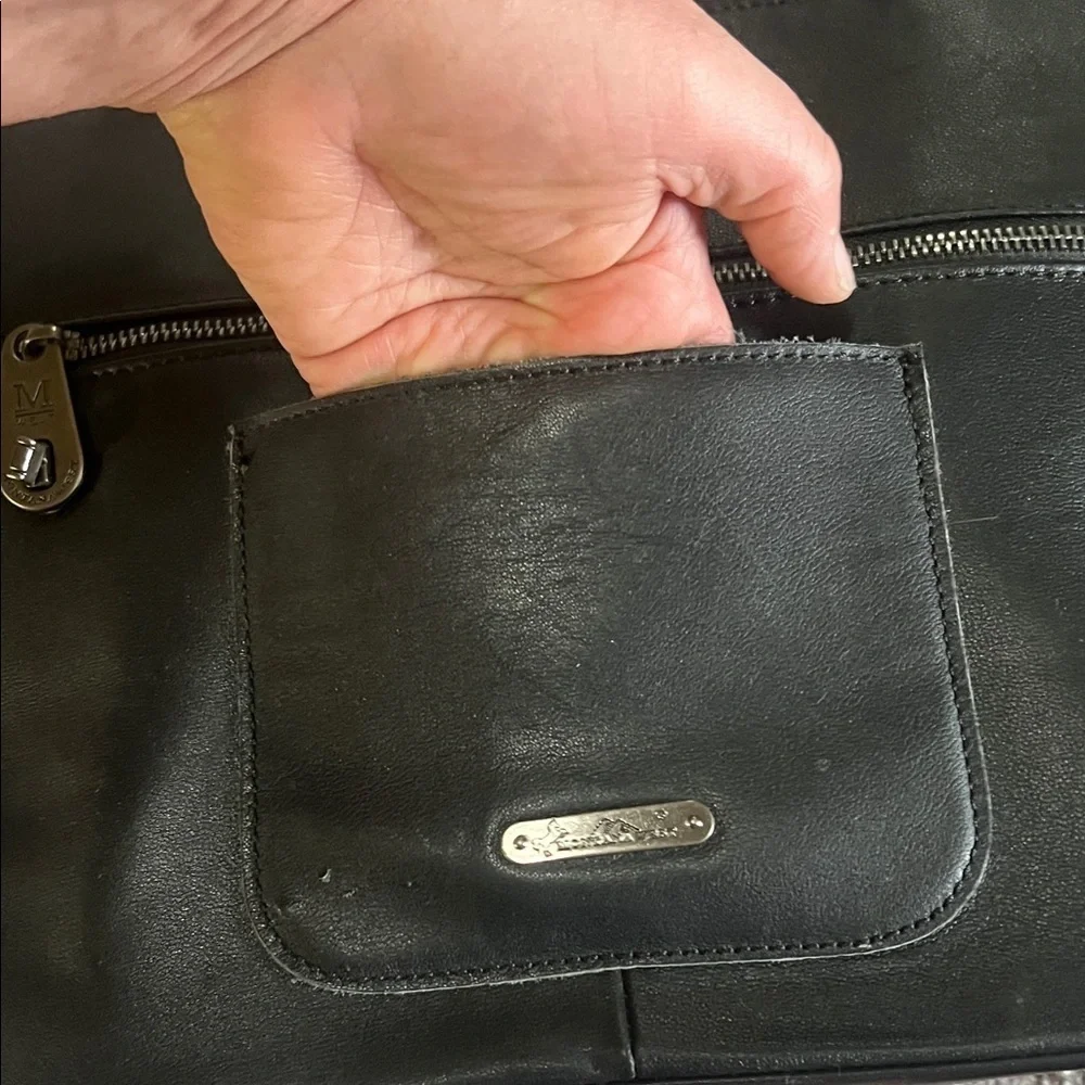 Montana West Black Leather/Pony Fur Tote Bag